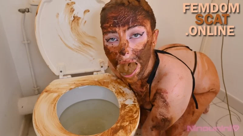 Toilet Puke Slut Ninounini play with shit in the home toilet [women pooping xxx porn videos]
