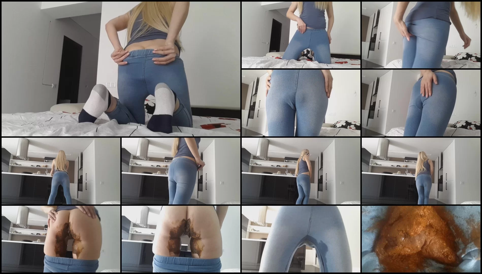 thefartbabes – Blonde Denim Jeans Messy