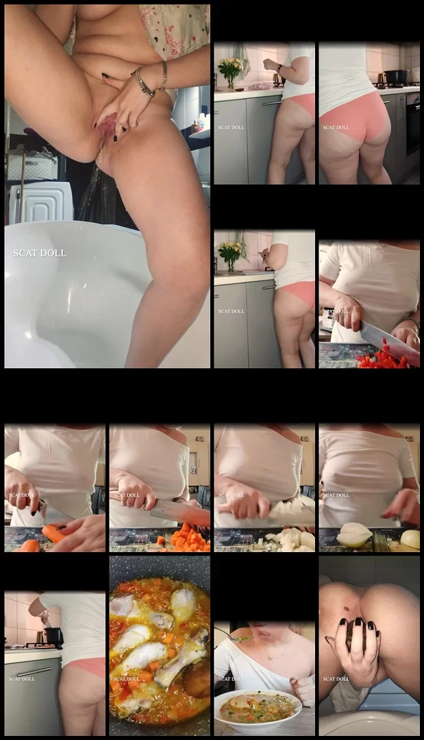 Scat Doll – Dine and Dump- 23 Minutes of Cooking, Pooping & Pissing