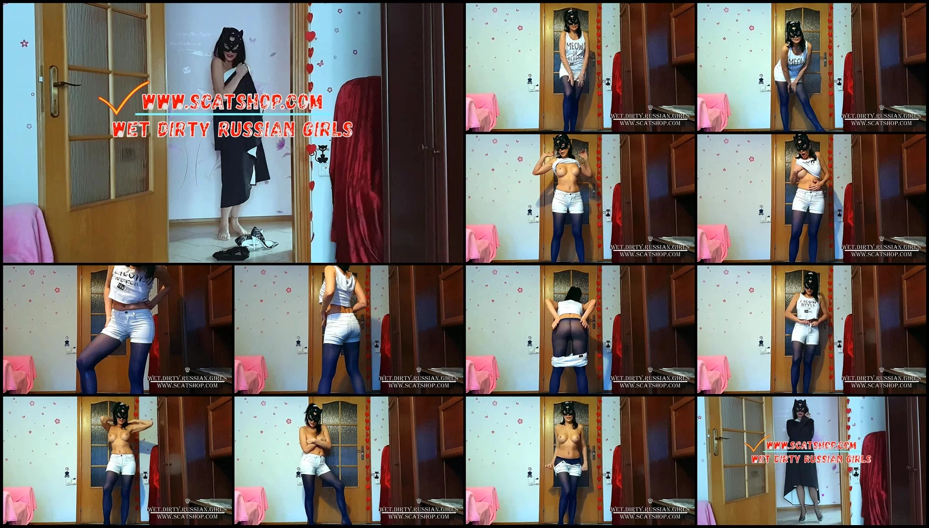 WetandDirty – Natalia pisses in nylon tights and shorts