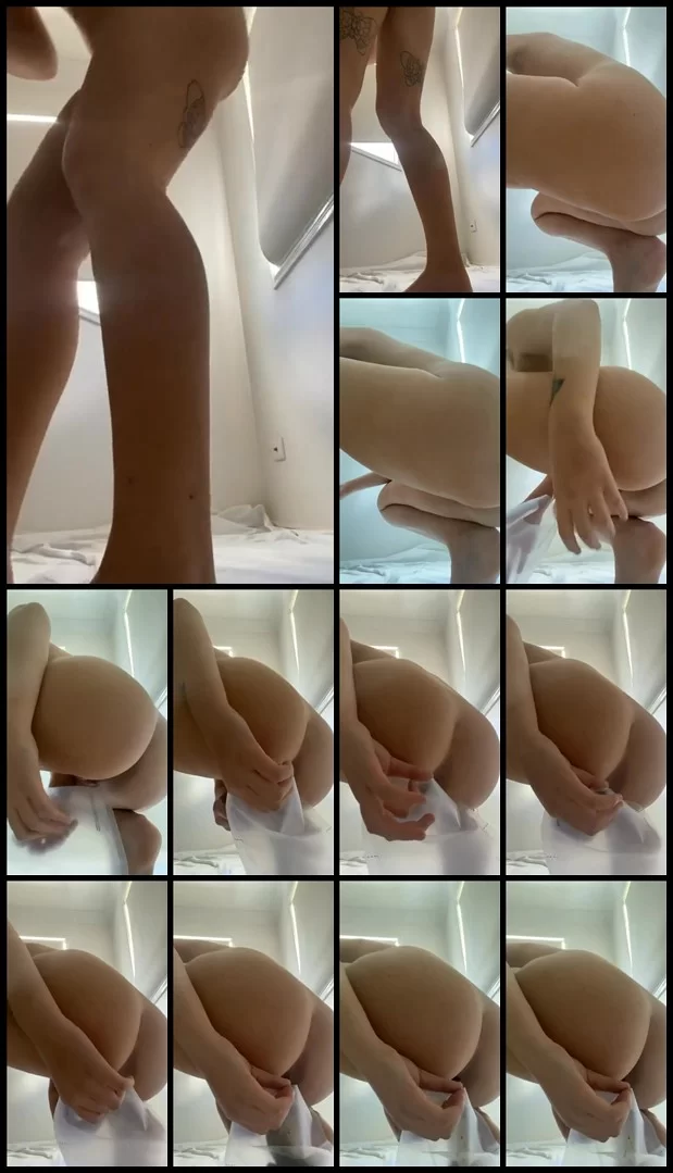 FilthySkye-Smearing Scat on Big Breasts and Anal Opening